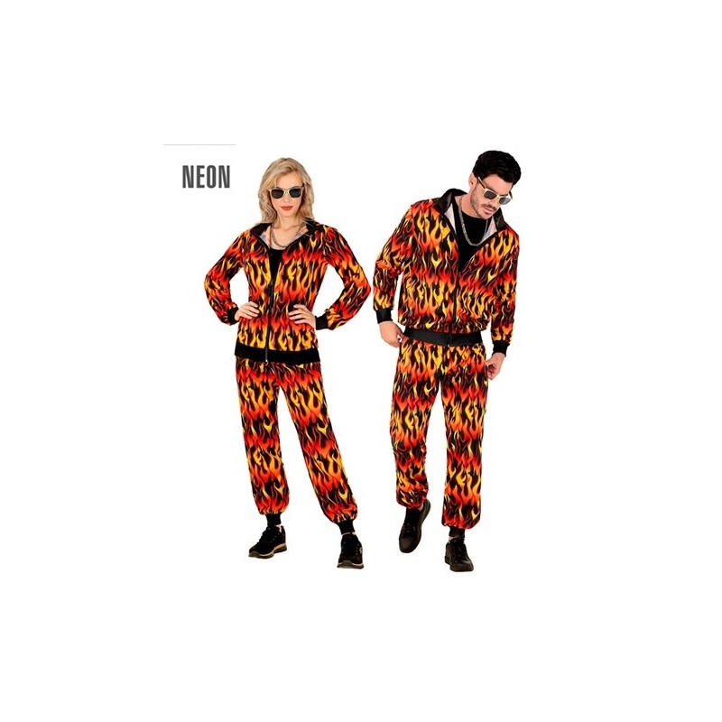 DEGUISEMENT SURVETEMENT OU JOGGING FLAMMES ORANGE NOIR FLUO HALLOWEEN TAILLE L DEGUISEMENT SURVETEMENT OU JOGGING FLAMMES ORANGE NOIR FLUO HALLOWEEN TAILLE L