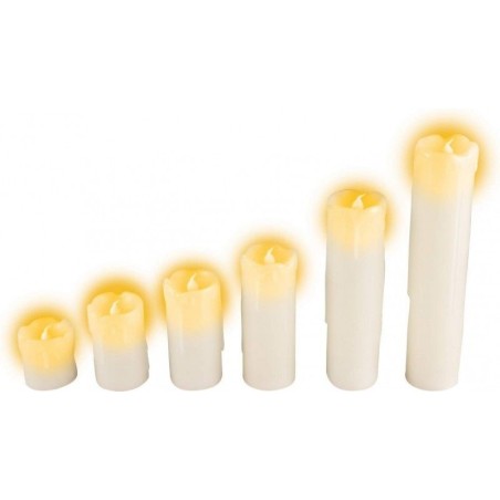 6X BOUGIES CIRE LED 