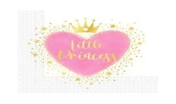 20 SERVIETTES BLANCHE ET ROSE LITTLE PRINCESS 33 X 33 CM 