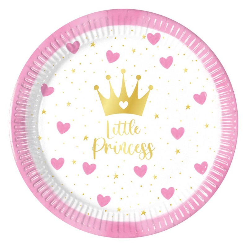 8 ASSIETTES RONDES ROSE ET BLANC LITTLE PRINCESS 20 CM 8 ASSIETTES RONDES ROSE ET BLANC LITTLE PRINCESS 20 CM