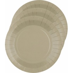 10 ASSIETTES RONDES RAINBOW TAUPE BIODEGRADABLE 22.5 CM 