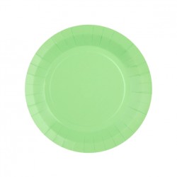 10 ASSIETTES CARTON RAINBOW RONDE VERT PASTEL   18 CM 