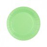 10 ASSIETTES CARTON RAINBOW RONDE VERT PASTEL 18 CM 