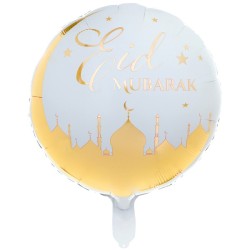 BALLON METALLIQUE ROND EID MUBARAK  45 CM