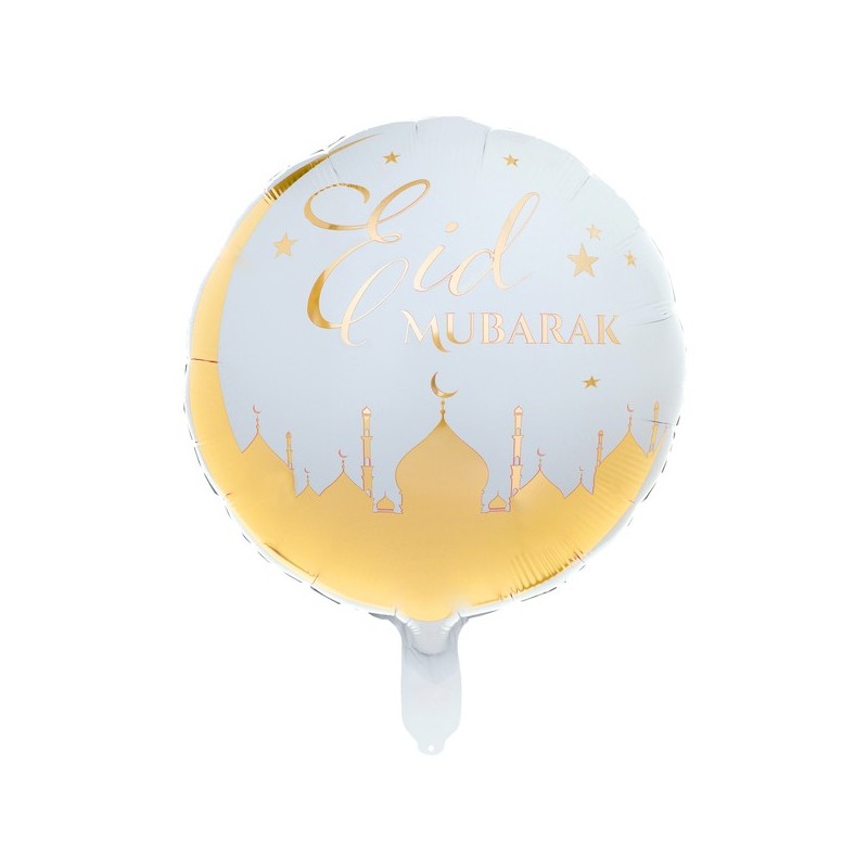 BALLON METALLIQUE ROND EID MUBARAK  45 CM  BALLON METALLIQUE ROND EID MUBARAK  45 CM