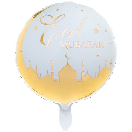 BALLON METALLIQUE ROND EID MUBARAK  45 CM 