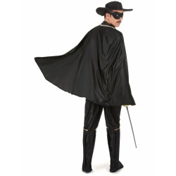 DEGUISEMENT JUSTICIER ZORRO MASQUE AVEC CAPE NOIR TAILLE L