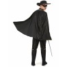 DEGUISEMENT JUSTICIER ZORRO MASQUE AVEC CAPE NOIR TAILLE L