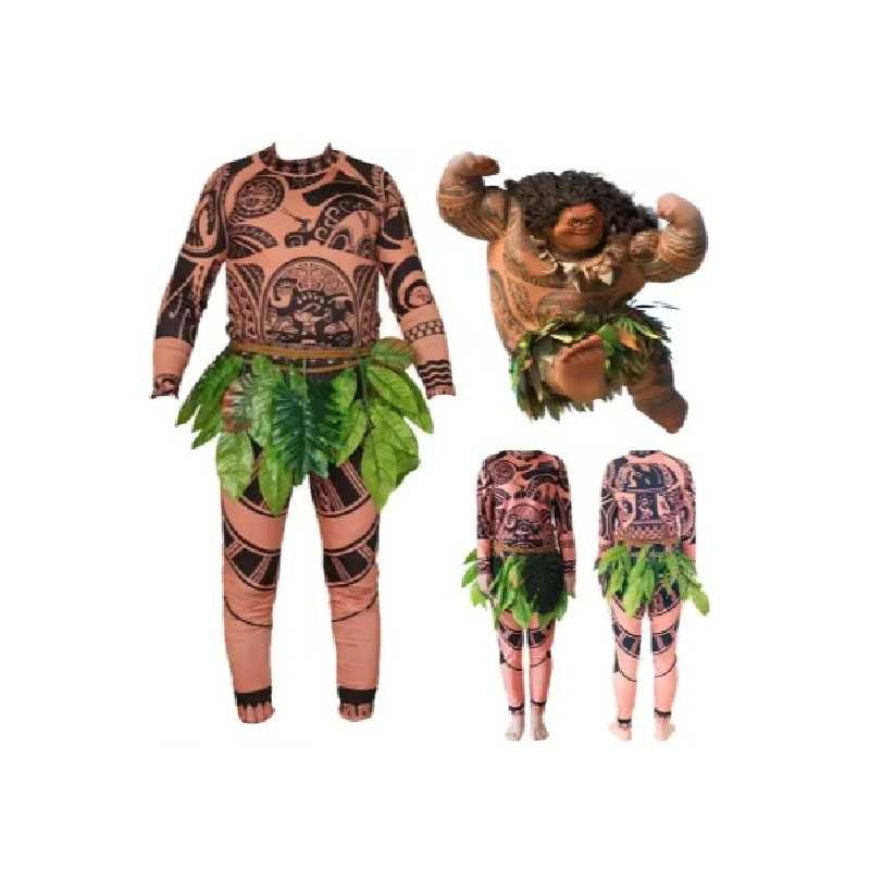 DEGUISEMENT MAUI DANS VAIANA PULL + PANTALON IMPRIME TATOUAGE TAILLE XL