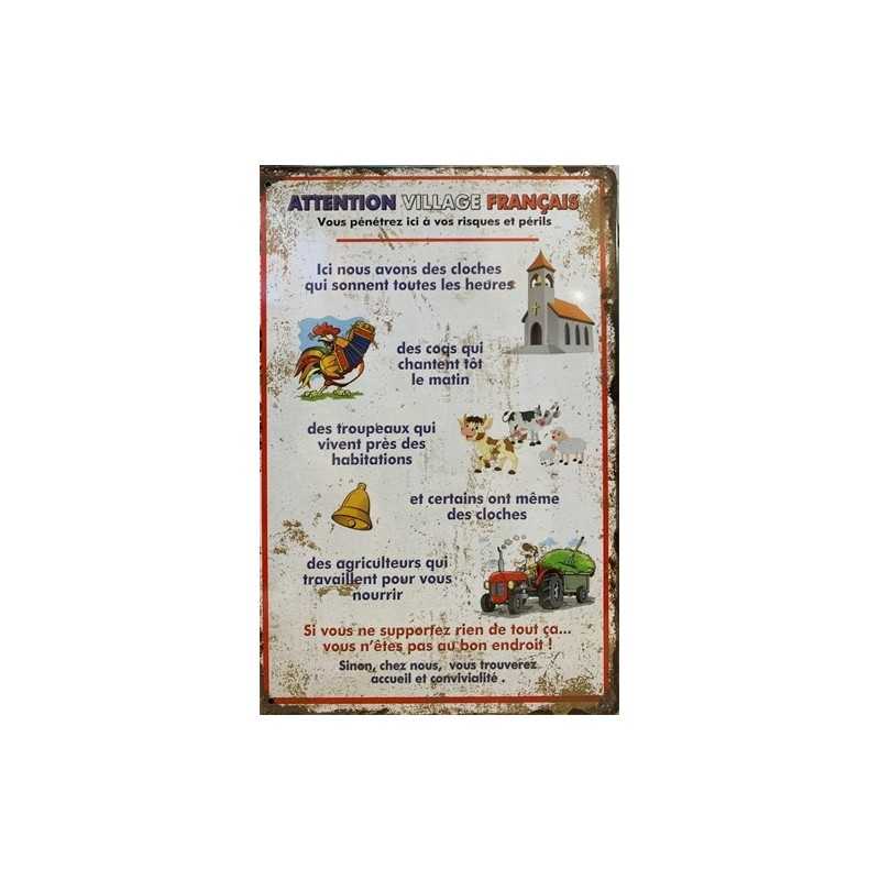 PLAQUE METAL VINTAGE VILLAGE DE FRANCE
