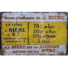 PLAQUE METAL VINTAGE VALEUR ALIMENTAIRE DE LA BIERE PLAQUE METAL VINTAGE VALEUR ALIMENTAIRE DE LA BIERE