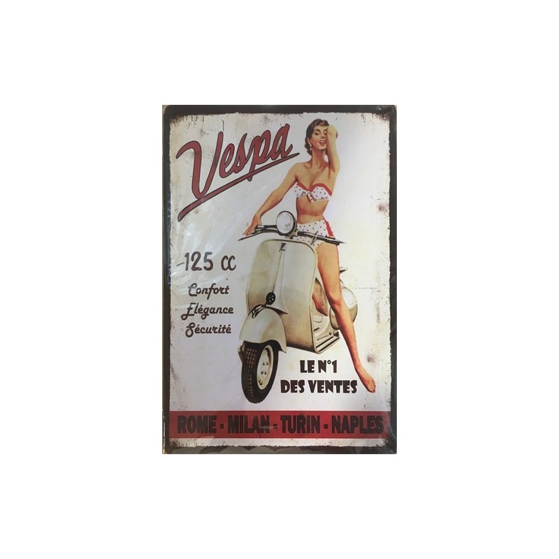 PLAQUE METAL VINTAGE VESPA PLAQUE METAL VINTAGE VESPA