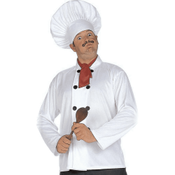 SET CUISINIER ADULTE TOQUE BLOUSE ET BANDANA