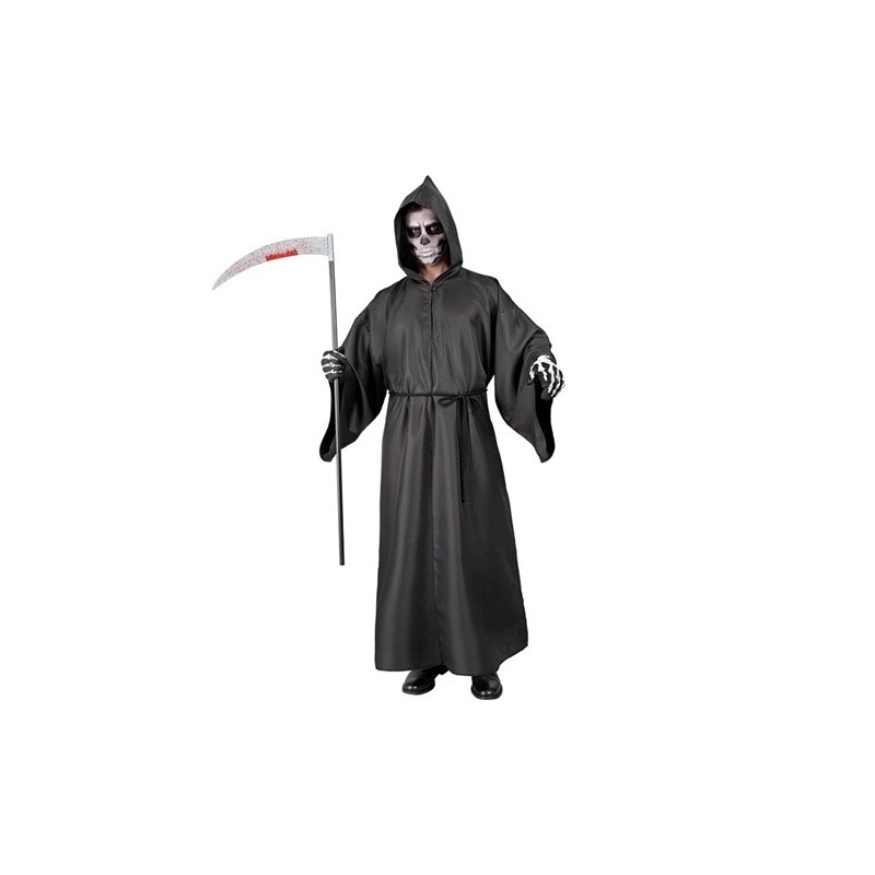 DEGUISEMENT GRIM REAPER TUNIQUE NOIRE A CAPUCHE CEINTURE CORDON TAILLE L-XL DEGUISEMENT GRIM REAPER TUNIQUE NOIRE A CAPUCHE CEINTURE CORDON TAILLE L-XL