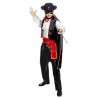 DEGUISEMENT JUSTICIER ZORRO MASQUE AVEC CAPE NOIR CEINTURE ROUGE TAILLE M