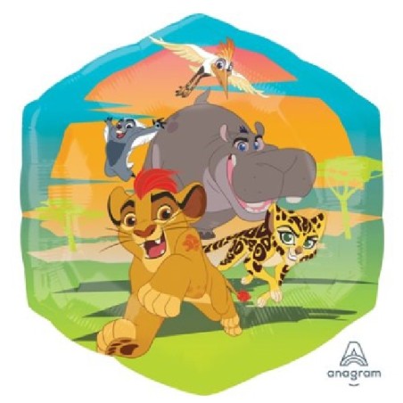 BALLON METALLIQUE HEXAGONAL LA GARDE DU ROI LION 55 X 58 CM