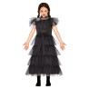 DEGUISEMENT FILLE MERCREDI FAMILLE ADDAMS ROBE DE BAL TAILLE 5-6 ANS 