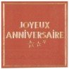10 SERVIETTES ROUGE JOYEUX ANNIVERSAIRE OR 33 X 33 CM