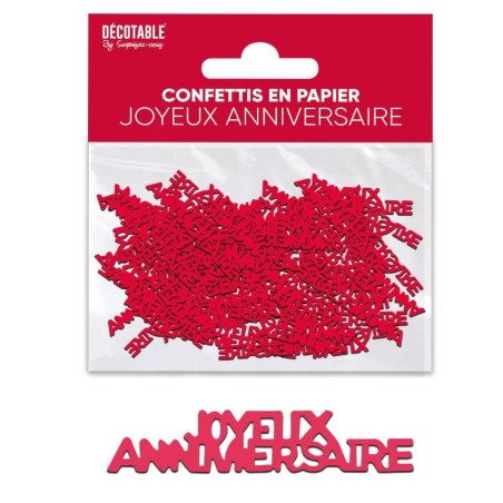 CONFETTIS DE TABLE JOYEUX ANNIVERSAIRE ROUGE