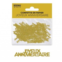 CONFETTIS DE TABLE JOYEUX ANNIVERSAIRE OR