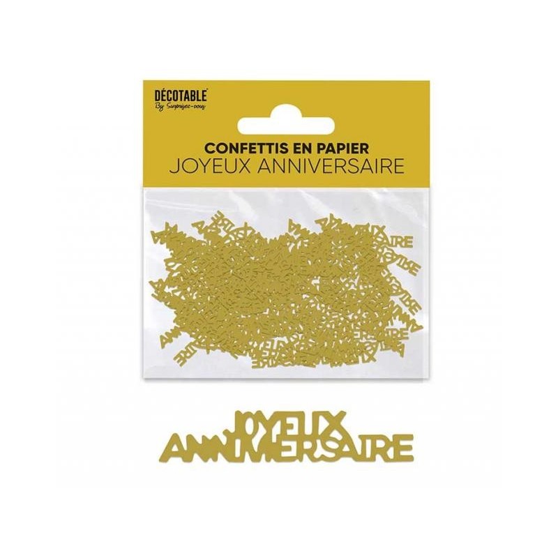 CONFETTIS DE TABLE JOYEUX ANNIVERSAIRE OR CONFETTIS DE TABLE JOYEUX ANNIVERSAIRE OR