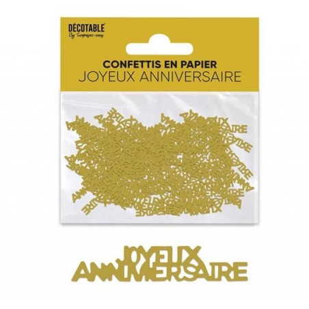 CONFETTIS DE TABLE JOYEUX ANNIVERSAIRE OR