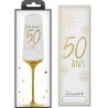 COFFRET CADEAU FLUTE TRANSPARENT 50 ANS EN OR