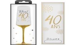 COFFRET CADEAU FLUTE TRANSPARENT 40 ANS EN OR