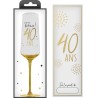 COFFRET CADEAU FLUTE TRANSPARENT 40 ANS EN OR COFFRET CADEAU FLUTE TRANSPARENT 40 ANS EN OR