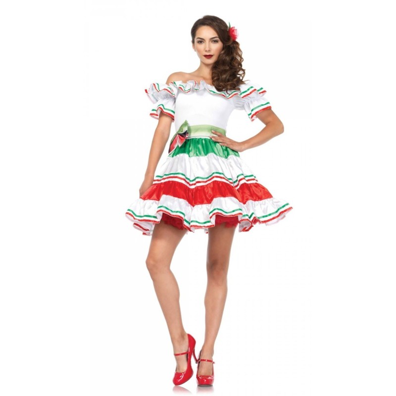 DEGUISEMENT SENORITA ROBE MEXICAINE COURTE TAILLE S/M DEGUISEMENT SENORITA ROBE MEXICAINE COURTE TAILLE S/M
