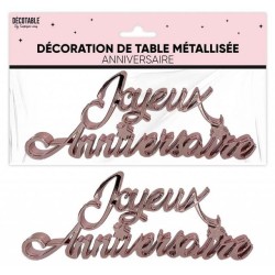 DECORATION DE TABLE JOYEUX ANNIVERSAIRE ROSE CLAIR
