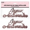 DECORATION DE TABLE JOYEUX ANNIVERSAIRE ROSE CLAIR