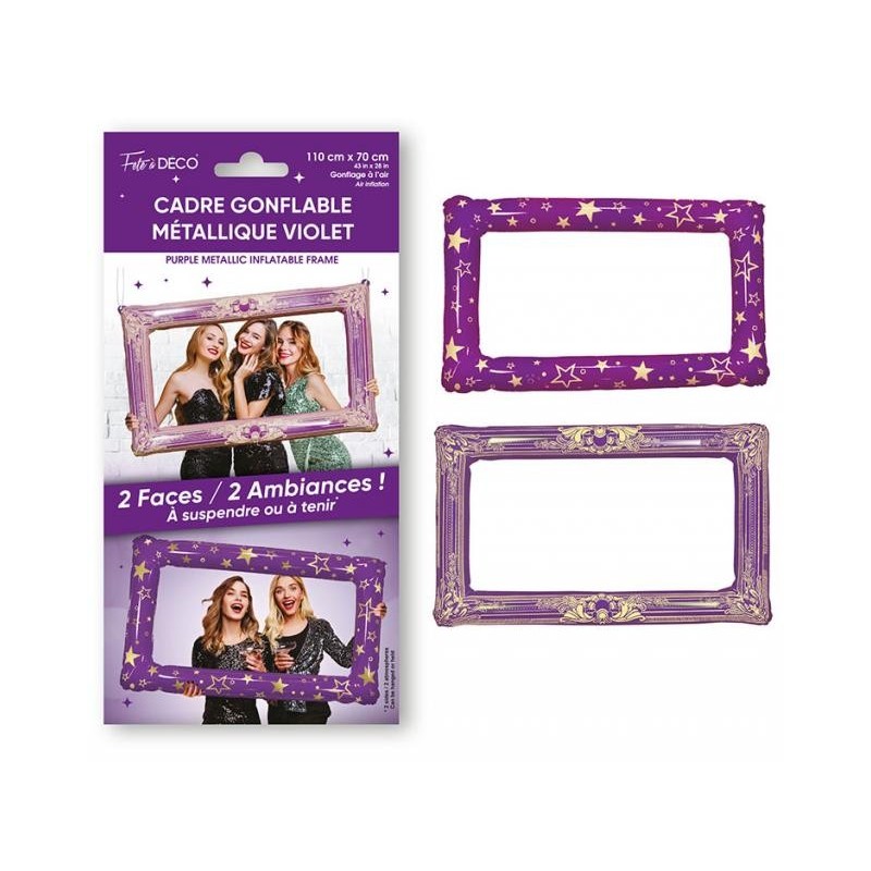 BALLON METALLIQUE CADRE VIOLET  70 X 110 CM   BALLON METALLIQUE CADRE VIOLET  70 X 110 CM