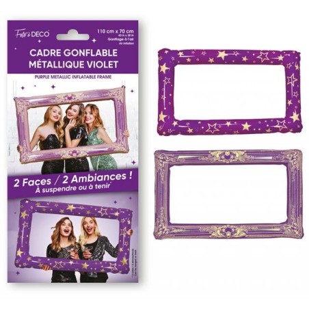 BALLON METALLIQUE CADRE VIOLET  70 X 110 CM  