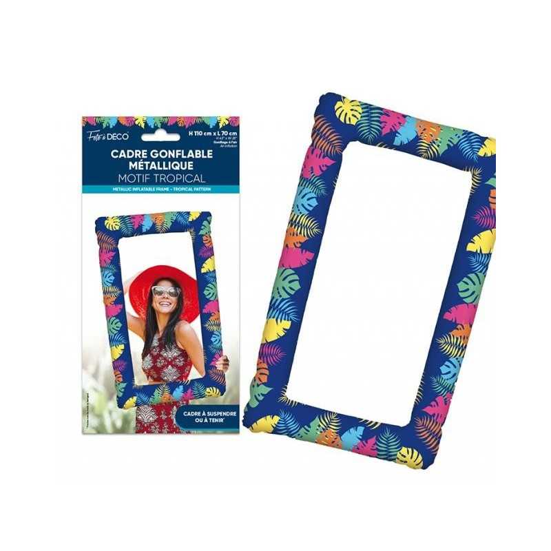 BALLON METALLIQUE CADRE TROPICAL H110 X L 70 CM