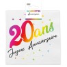 24 SERVIETTES ANNIVERSAIRE 20 ANS MULTICOLORE SUR FOND BLANC 33 X 33 CM 24 SERVIETTES ANNIVERSAIRE 20 ANS MULTICOLORE SUR FOND BLANC 33 X 33 CM