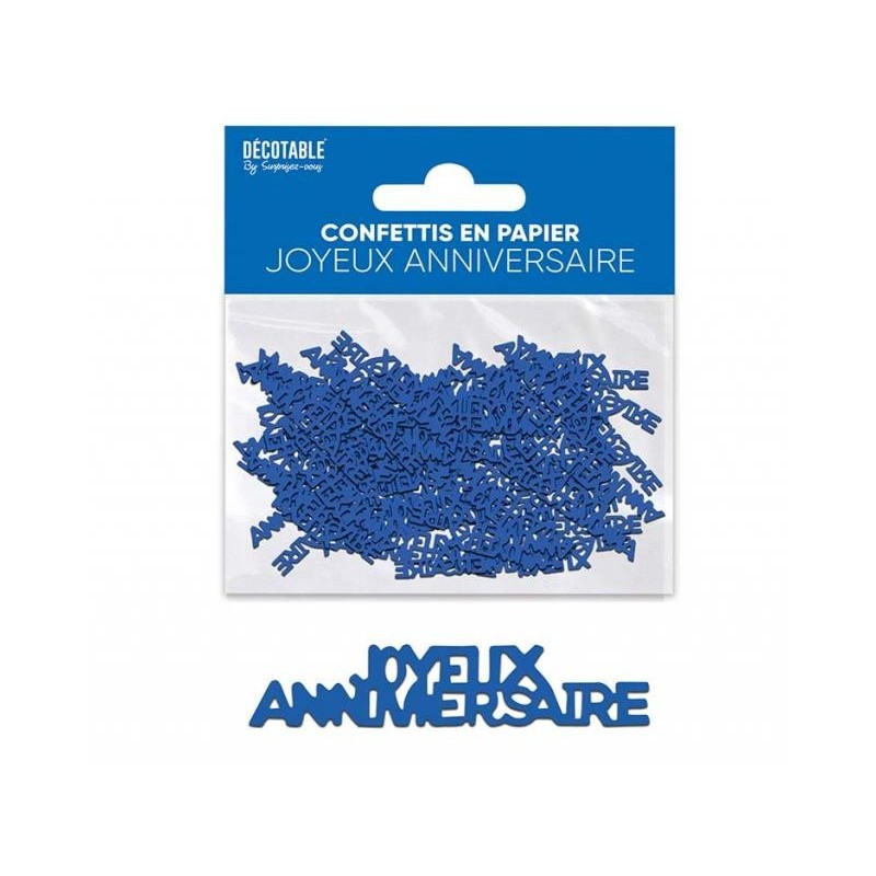 CONFETTIS DE TABLE JOYEUX ANNIVERSAIRE BLEU CONFETTIS DE TABLE JOYEUX ANNIVERSAIRE BLEU