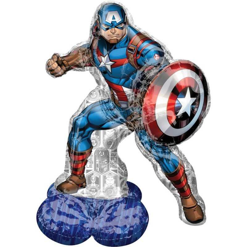 BALLON METALLIQUE AIRLOONZ MARVEL CAPTAIN AMERICA 93 X 147 CM