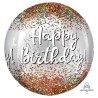 BALLON METALLIQUE ORBZ MULTICOLORE SEQUIN HAPPY BIRTHDAY BLANC 38 X 40 CM  BALLON METALLIQUE ORBZ MULTICOLORE SEQUIN HAPPY BIRTHDAY BLANC 38 X 40 CM