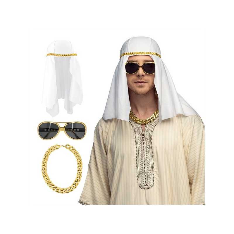 SET SHEIK (CHAPEAU, LUNETTES, COLLIER)