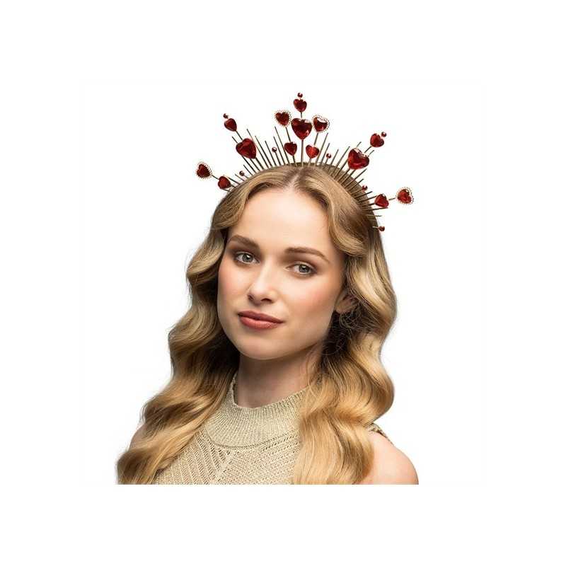 SERRE-TETE DORE AVEC COEUR ROUGE 