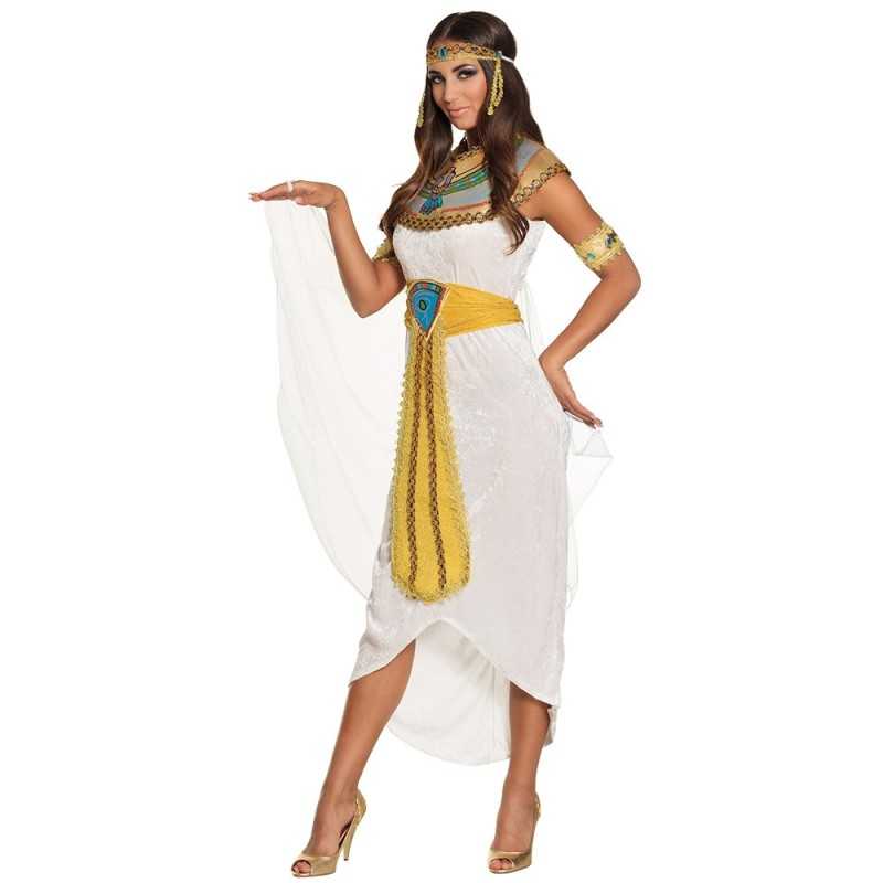 DEGUISEMENT FEMME EGYPTIENNE BLANC ET OR ANUKET TAILLE 40-42