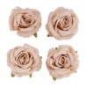 4 TETES DE ROSE ROSE POUDRE 11 CM X 6 CM  4 TETES DE ROSE ROSE POUDRE 11 CM X 6 CM