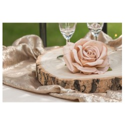 4 TETES DE ROSE ROSE POUDRE 11 CM X 6 CM 