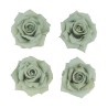 4 TETES DE ROSE VERT SAUGE 11 CM X 6 CM  4 TETES DE ROSE VERT SAUGE 11 CM X 6 CM