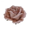 TETE DE ROSE VELOURS ROSE POUDRE 28 CM X 18 CM 