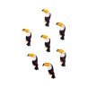 12 CONFETTIS TOUCAN ADHESIFS 2 X 3 CM 