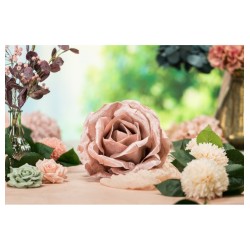 ROSE GEANTE VELOURS ROSE POUDRE 28 CM X 28 X 108 CM 
