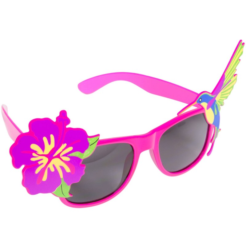 LUNETTES ROSE HIBISCUS ET OISEAU DES ILES LUNETTES ROSE HIBISCUS ET OISEAU DES ILES