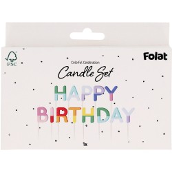 BOUGIES LETTRES HAPPY BIRTHDAY MULTICOLORE